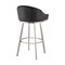 Armen Living Noran Swivel Counter Stool in Brushed Stainless Steel and Black Faux Leather 840254335752 - alternate 7
